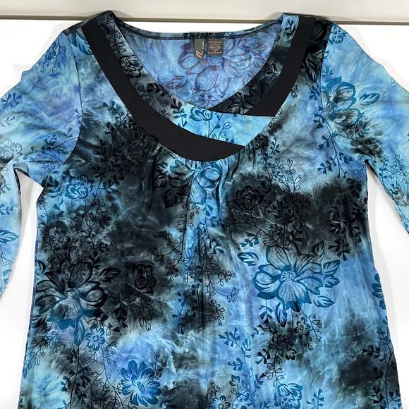 SERE NADE NY Womens XL Whimsygoth Burned Velvet Contrast‎  V Neck 3/4 Sleeve - Picture 7 of 8